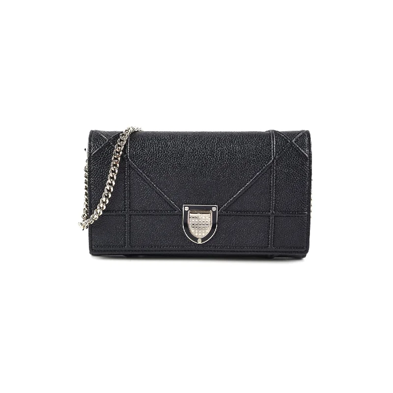 Dior Diorama Calfskin Wallet On Chain Woc Black