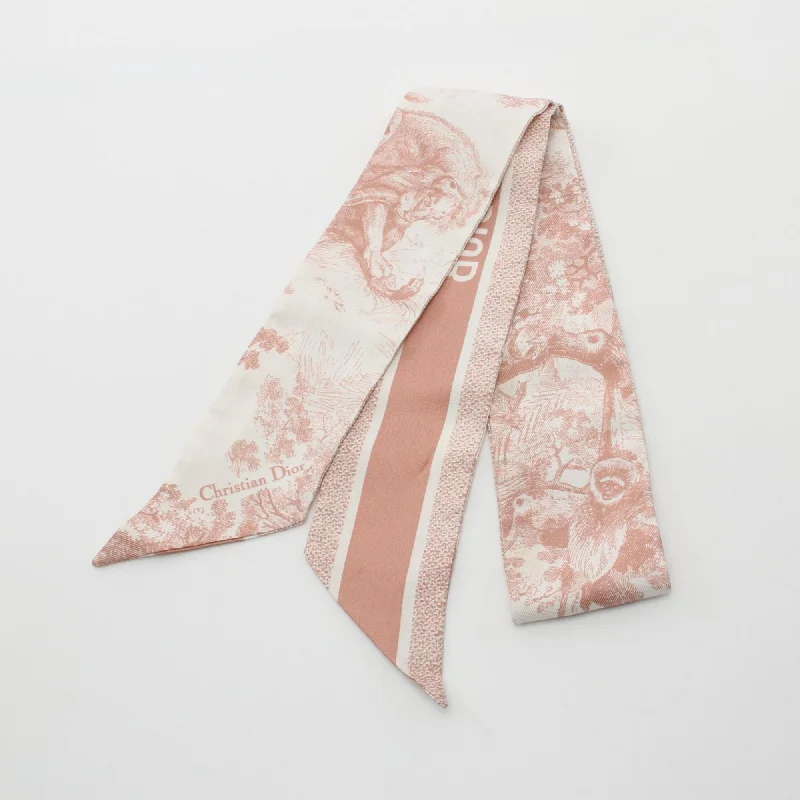 Christian Dior Dior Mitzah Toile de Jouy Sauvage Scarf Silk Women's Pink White 15JOU106I602