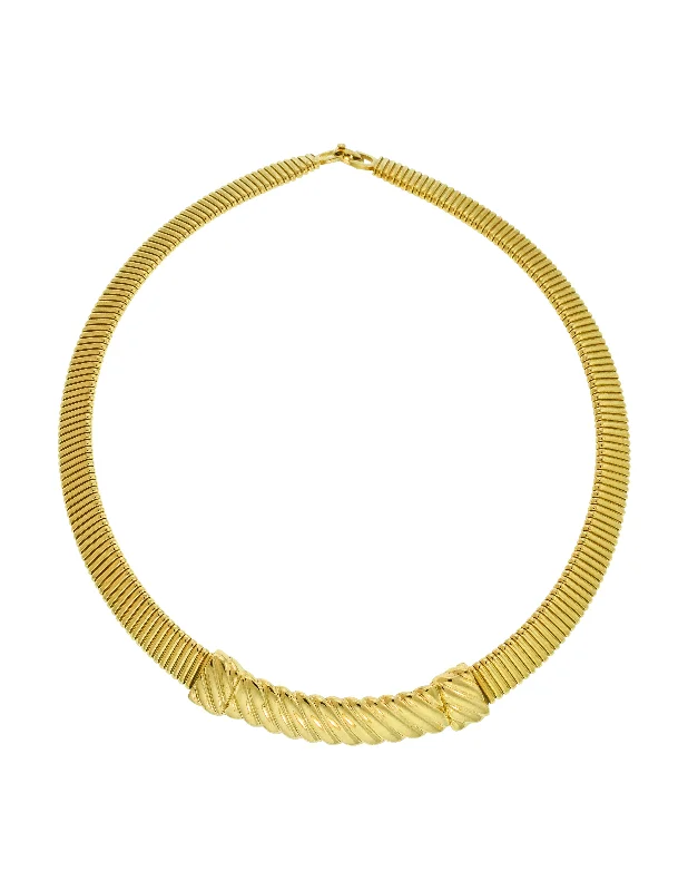 Christian Dior Vintage Gold Omega Choker Necklace