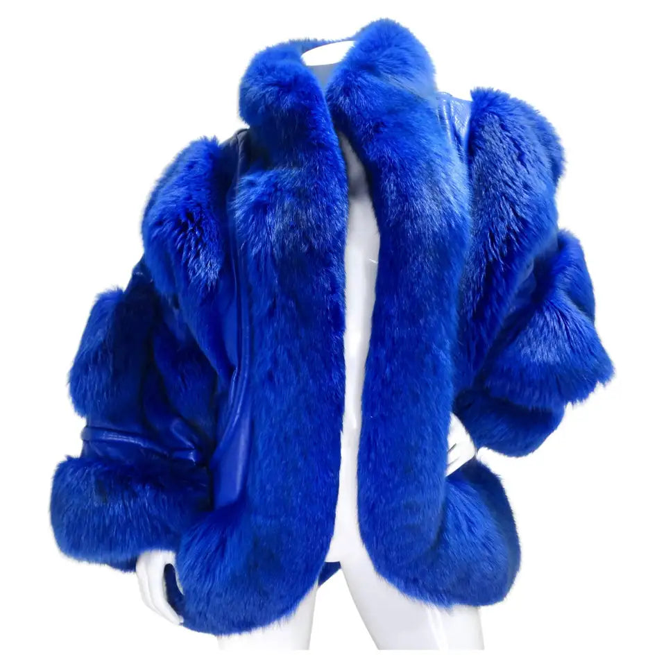 Christian Dior 1980s Blue Mink Jacket