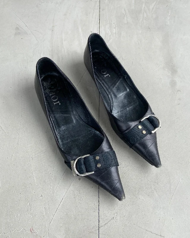 CHRISTIAN DIOR 'D' LEATHER FLATS - EU 38 / UK 5