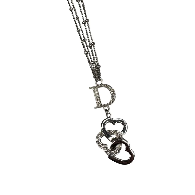 DIOR DOUBLE CHAIN INTERLOCKING HEARTS NECKLACE