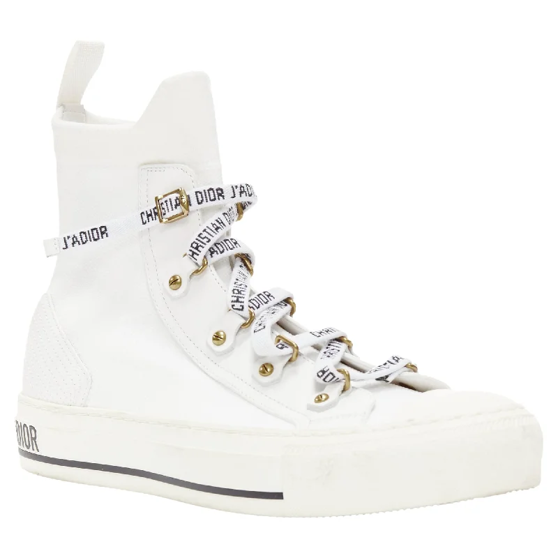 Christian Dior Walk'N'Dior sock knit logo lace high top sneakers