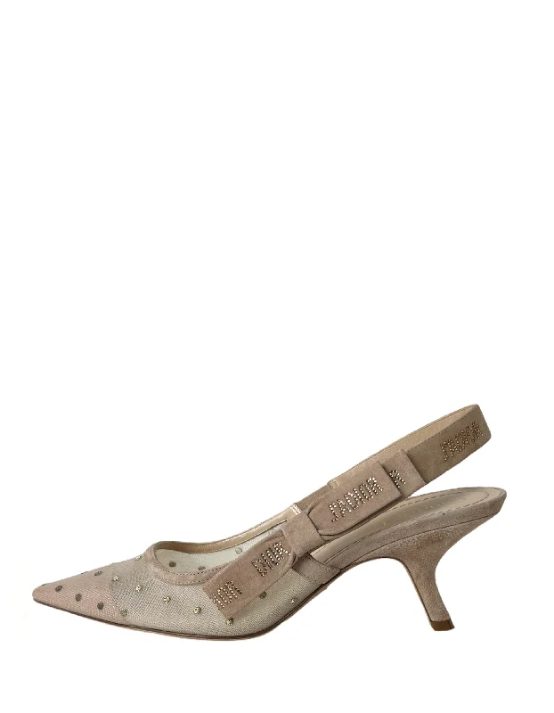 Christian Dior NEW Nude Plumetis J’ADIOR Slingback Pumps sz 39