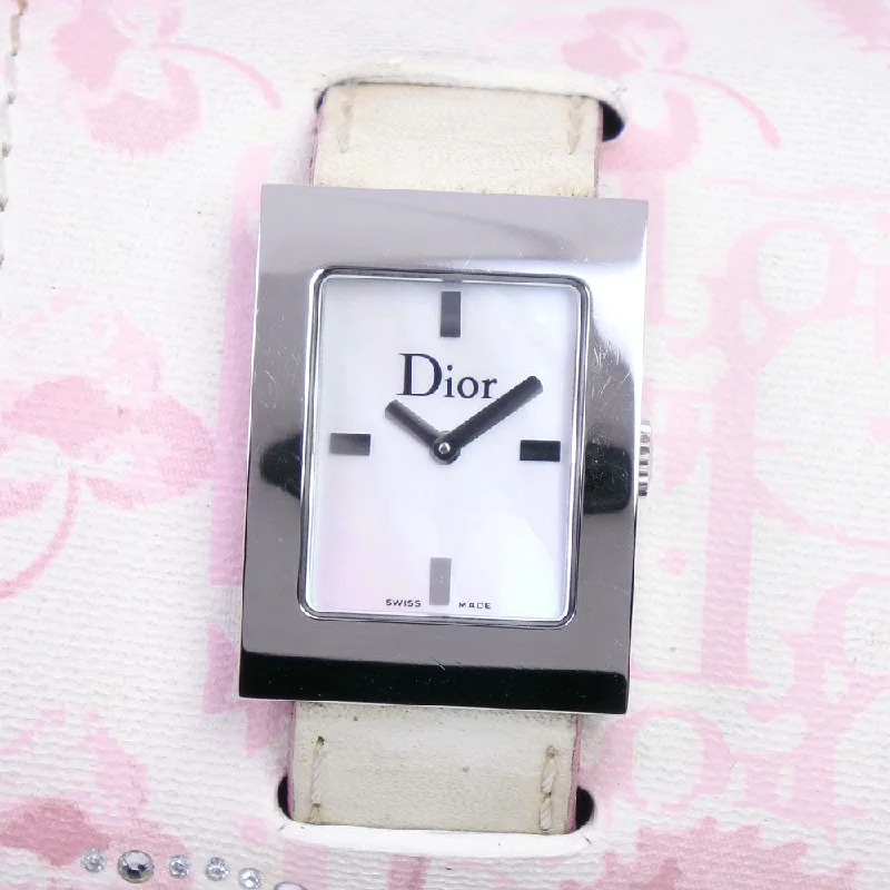 Christian Dior Watches Quartz D78-109 Stainless Steel , Leather White Maris White shell dial Women Used Authentic