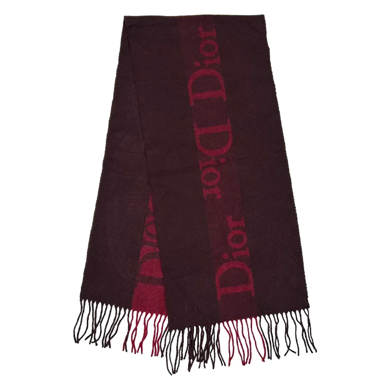 DIOR SPELLOUT SCARF BURGUNDY & RED