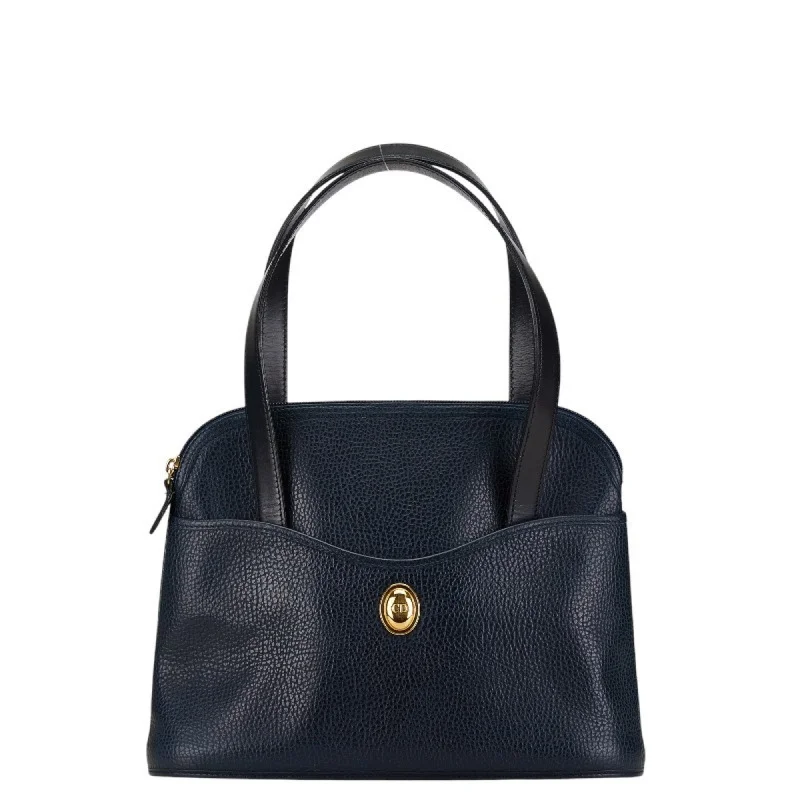 Christian Dior Dior handbag tote bag navy leather women's