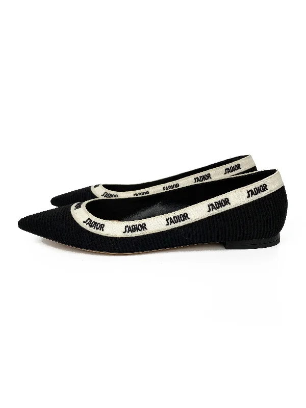 Dior Black J'adior Ballet Flats 40