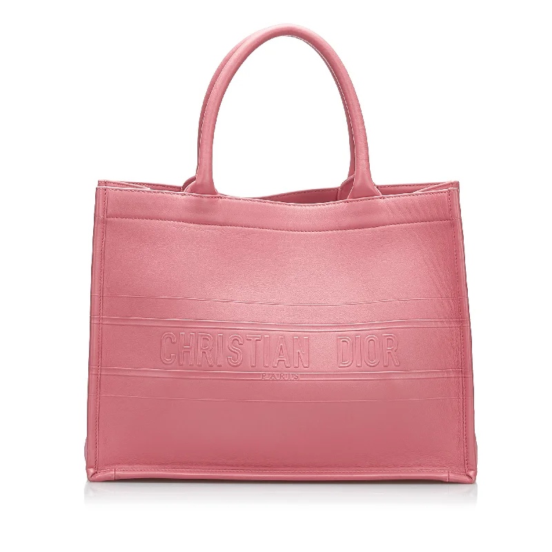 Pink Dior Medium Embossed Book Tote