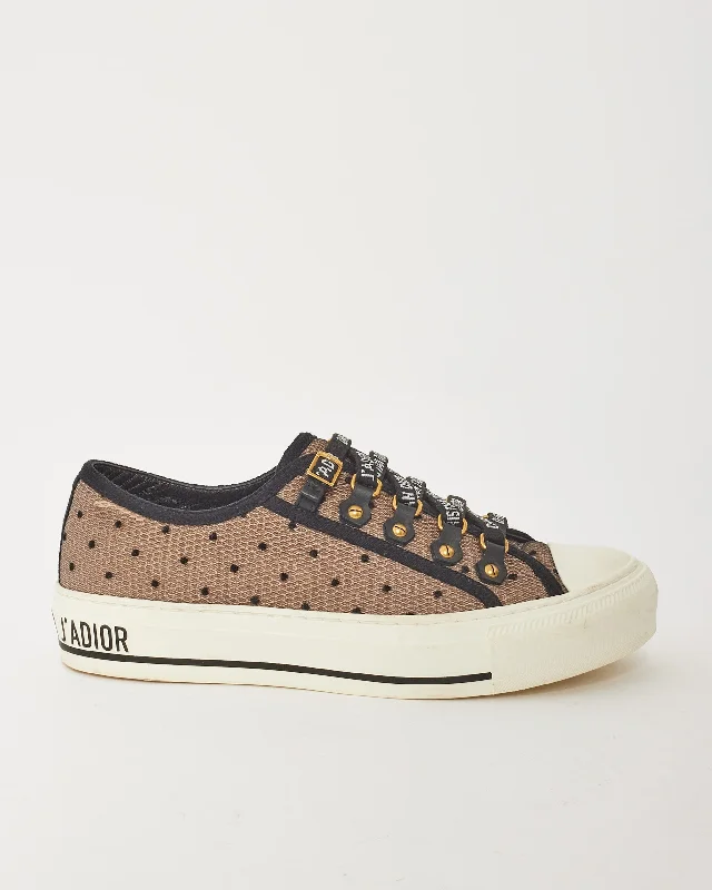 Dior Beige Polka Dot "Walk'N'Dior" Mesh Low Top Sneaker - 36