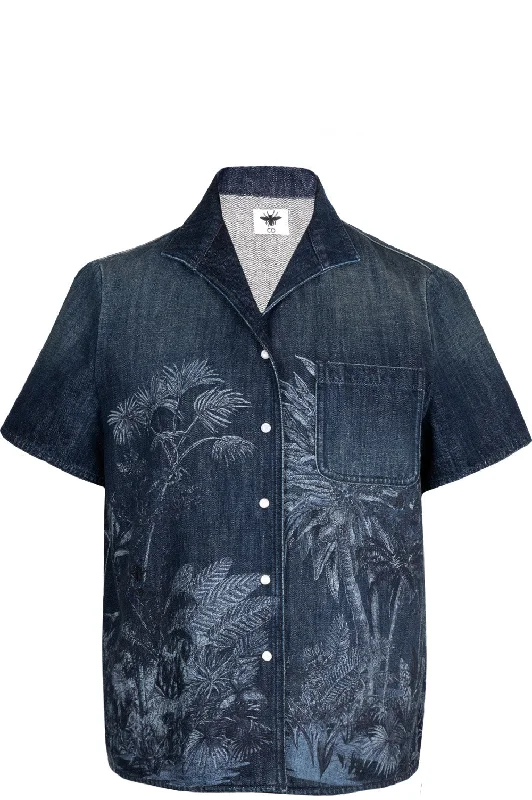 CHRISTIAN DIOR Palm Print Denim Jacket