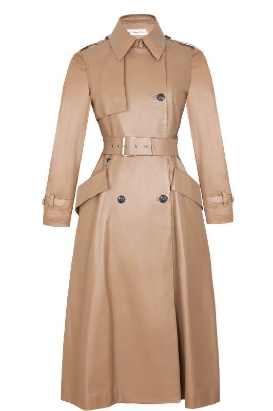 CHRISTIAN DIOR Leather Coat Nude