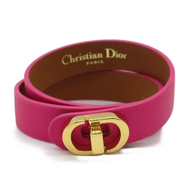 Dior 30 MONTAIGNE Double Bracelet Pink Calfskin (cowhide) metal