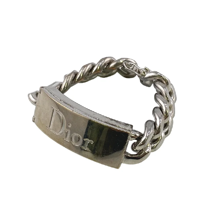 Christian Dior bracelet Gold Plated Silver Chain Dior logo unisex(Unisex) Used Authentic