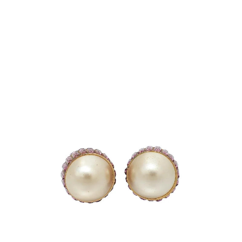 Christian Dior Bicolor Mise En Dior Pearl w/ Crystal Earrings