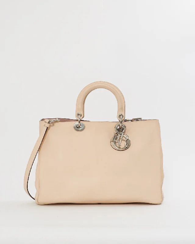 Dior White Leather Diorissimo Tote - with strap