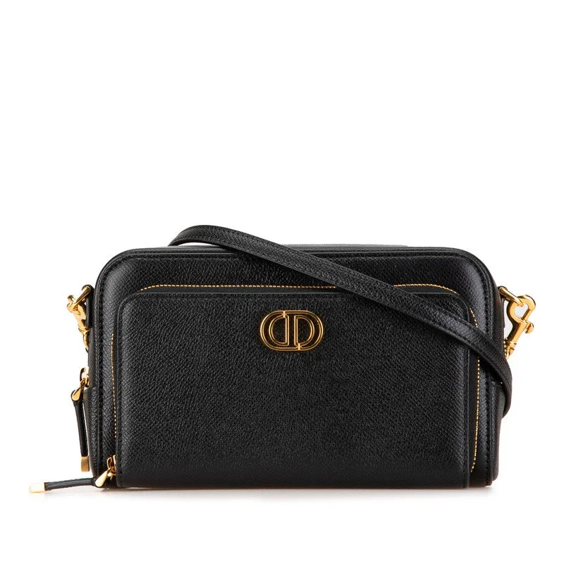 Dior Leather Caro Double Pouch Shoulder Bag