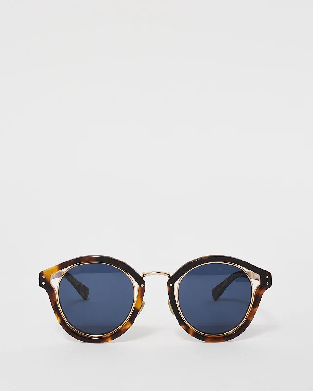 Dior Elliptic Tortoise Acetate Round Frame Sunglasses