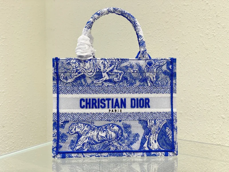 Christian Dior Small Book Tote Blue