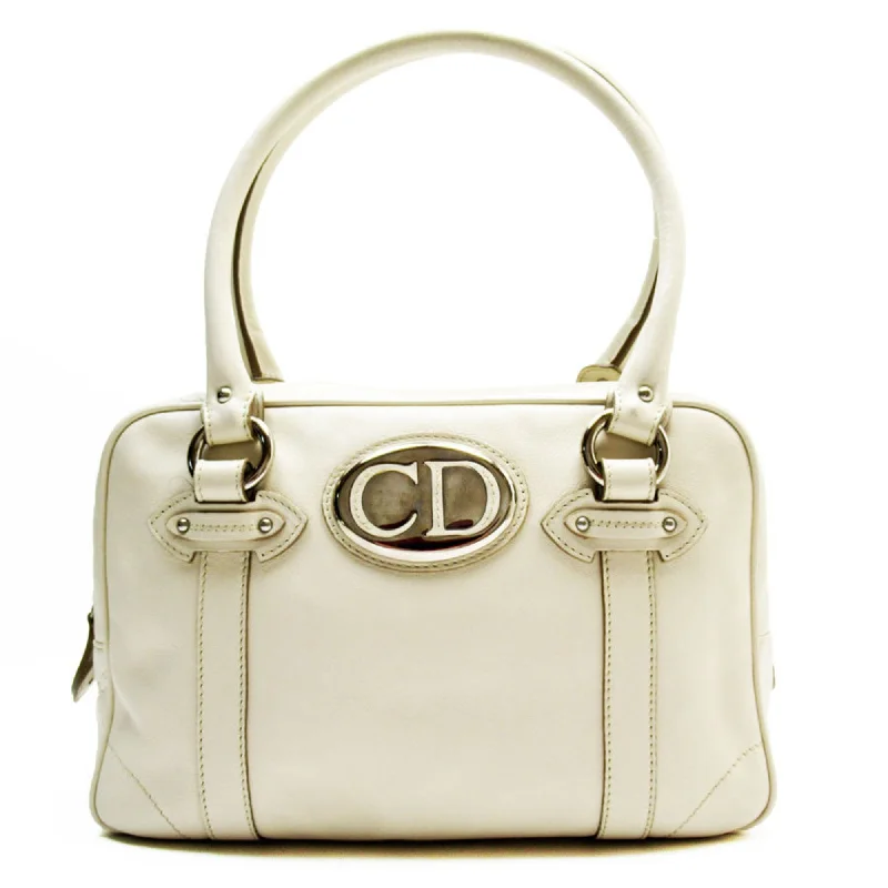 Christian Dior handbag leather ivory ladies t19528g