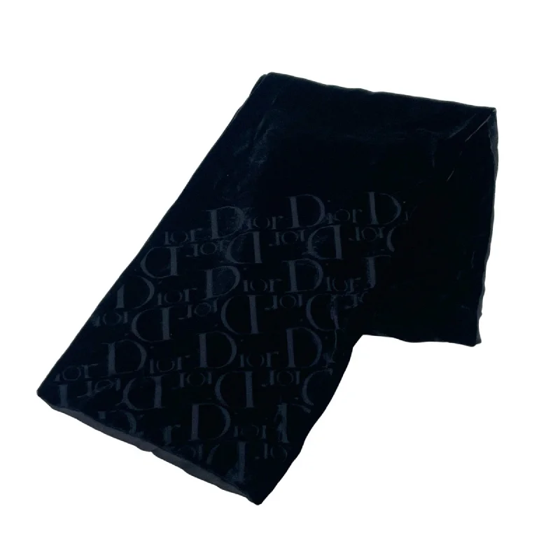 Christian Dior Scarf Logo 140cm x 20.5cm Shadow Velour Shawl for Men and Women Black 20500016