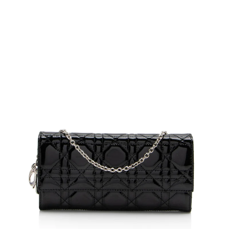 Dior Patent Leather Lady Dior Wallet on Chain (SHF-rovhu8)