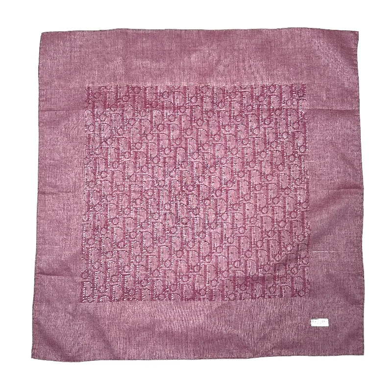 DIOR MAROON/WHITE WOVEN SILK SCARF