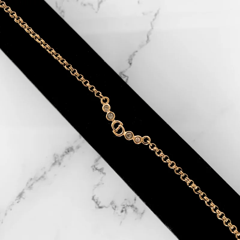 Dior Choker Necklace Gold Metal