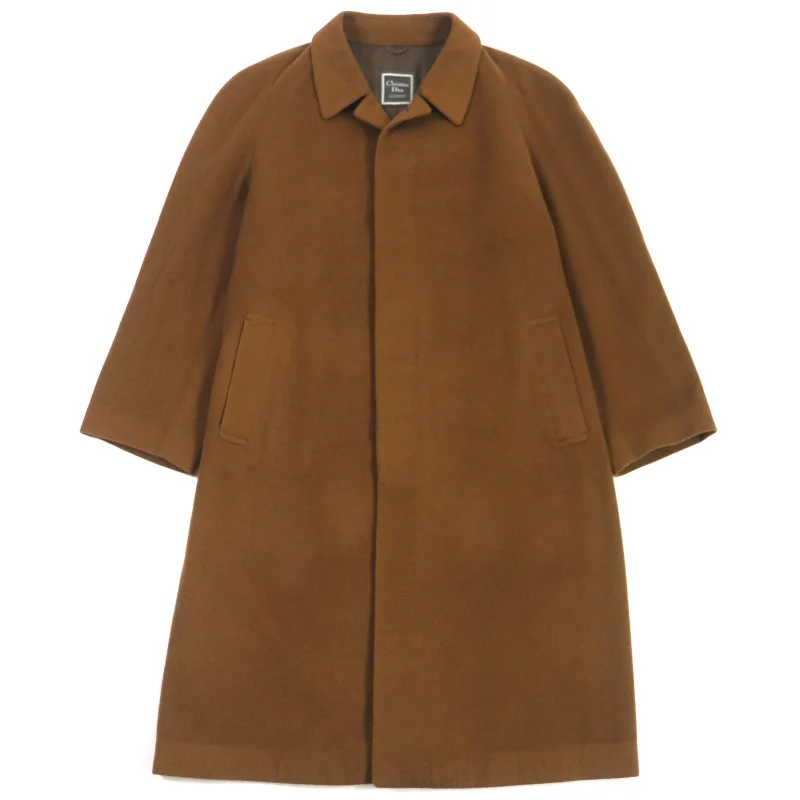 Christian Dior Stainless collar coat cashmere Brown L