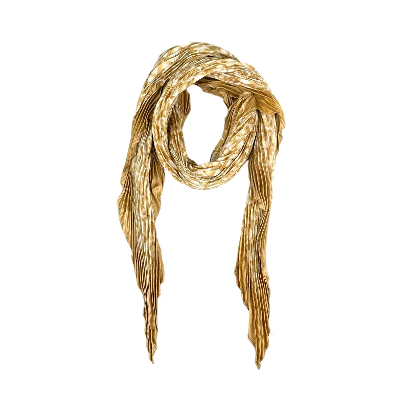 DIOR PLEATED GOLD MONOGRAM SILK SCARF