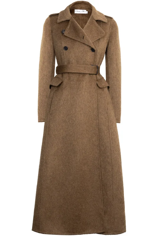 CHRISTIAN DIOR Double Breasted Coat Olive