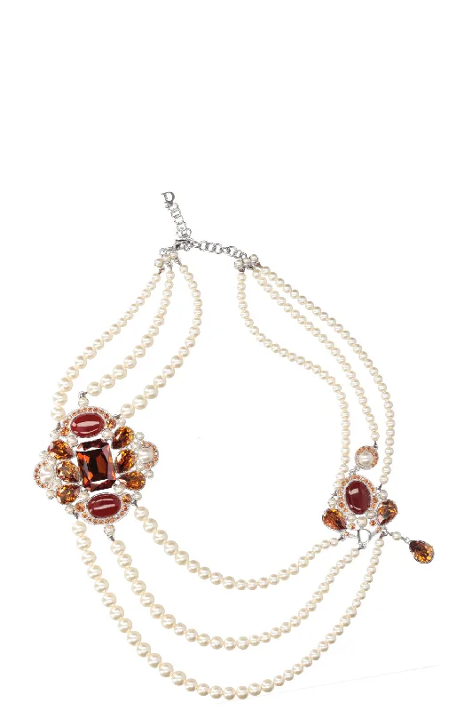 CHRISTIAN DIOR by Galliano Crystal Pearl Necklace