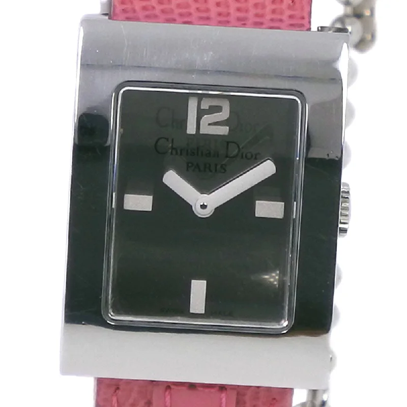 Dior Watches Quartz D78-109 Stainless Steel , Leather pink Maris Silver dial Women Used Authentic