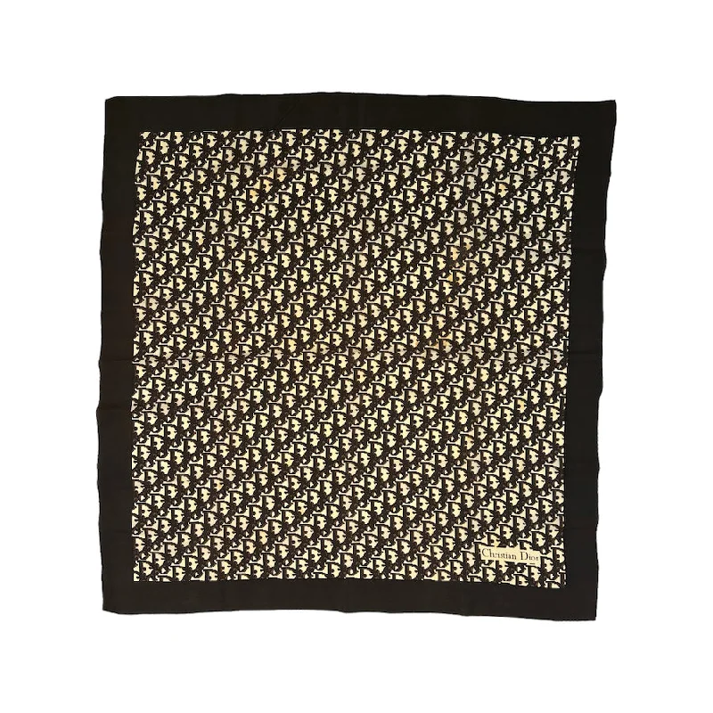 DIOR MONOGRAM SILK SCARF (BROWN)